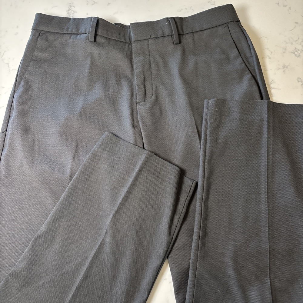 Perry Ellis Portfolio Flat Front Dress Pants Lightweight‎ Gray Textured 34x30